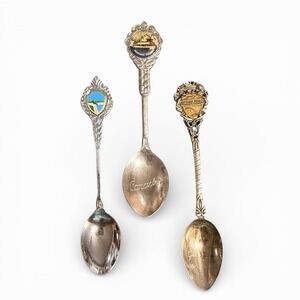 Vintage Souvenir Spoon Lot of (3) –‎ Niagara Falls Canada & USA